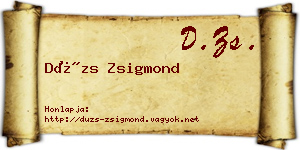 Dúzs Zsigmond névjegykártya