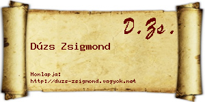 Dúzs Zsigmond névjegykártya
