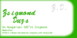 zsigmond duzs business card